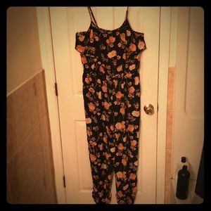 Black with floral patter jumpsuit